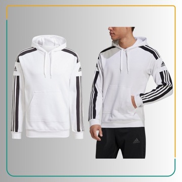 ADIDAS BLUZA MĘSKA Z KAPTUREM SQUADRA 21 BIAŁA r. S