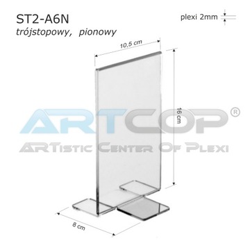 A6 - Подставка для меню из плексигласа для описания, папки-буклета /N