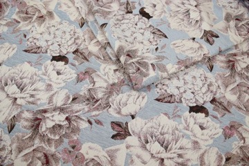 МАТЕРИАЛ ОБИВОЧНОЙ ТКАНИ ЦВЕТЫ FLORES СЕРЫЙ