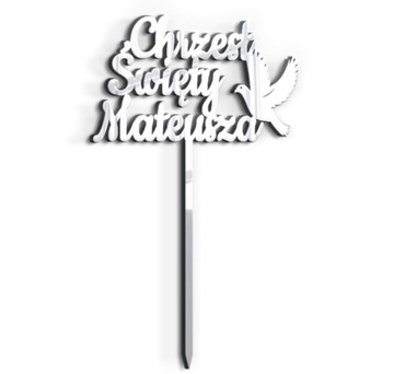 TOPPER DEKORACJA NA TORT LUSTRO CHRZEST + IMIĘ