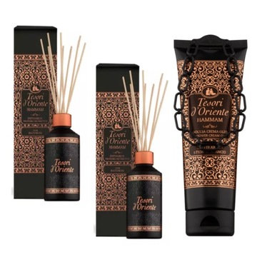 Tesori d'Oriente Hammam 2 x patyczki zapachowe 200 ml + żel pod prysznic