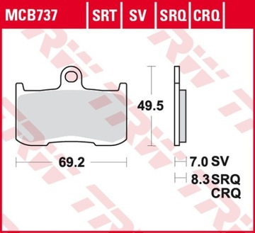 Klocki Hamulcowe TRW KAWASAKI ZX-9R 900 NINJA (02-04)