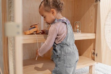 Игрушки для детей Деревянный Тигр на верёвке для тяги JOUECO