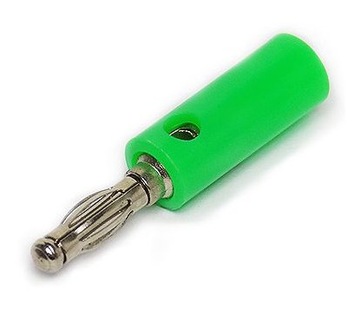 Wtyk banan na kabel KPL 10szt ZIELONY (0728c)
