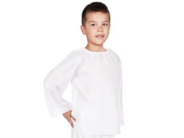 РУБАШКА С ДЛИННЫМ РУКАВОМ, БЕЛЫЙ НАРЯД 116-128