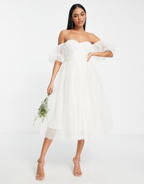 LACE & BEADS SUKNIA ŚLUBNA ECRU TIUL VNW XXJ__XL