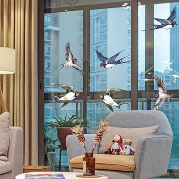 Наклейки на окна с предупреждением о столкновении с птицами 12 шт.