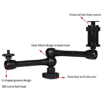 Держатель лампы для камеры Magic Arm для шарнирного кронштейна штатива 29 см