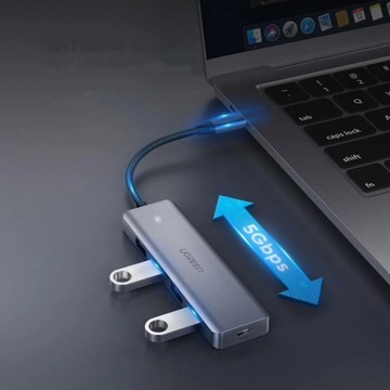 АДАПТЕР UGREEN HUB SPLITTER USB-C TYPE-C НА 4x USB 3.0 ПЕРЕДАЧА ДО 5 Гбит/с