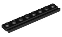 LEGO 4510 Czarna płyt 1x8 z krawędzią 4286009 1szt