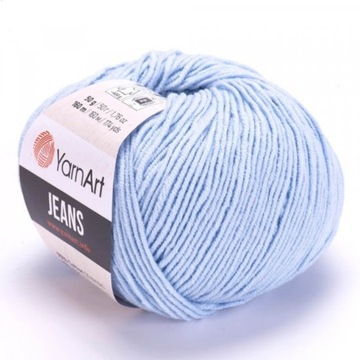WŁÓCZKA YARNART JEANS 75 BŁĘKITNY PASTELOWY NIEBIESKA 50 gr 160 m