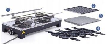 AIGOSTAR СТОЛ-ГРИЛЬ РАКЛЕТ 8 Сковорода 1500ВТ КАМЕННАЯ ПЛИТА