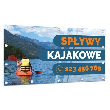 BANER REKLAMOWY 200x100cm SPŁYWY KAJAKOWE SZABLONY