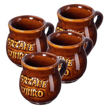 KUBKI DO GRZAŃCA WINA Z UCHEM 250ml ZESTAW