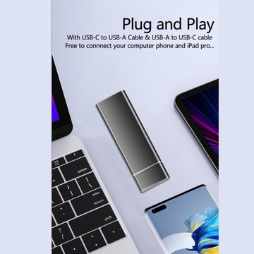 SSD-бокс M.2 NVMe PCIe/NGFF USB-корпус емкостью 2 ТБ с кабелем C-A