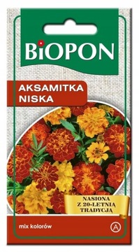 BIOPON Nasiona Aksamitka Niska mix kolorów 1g