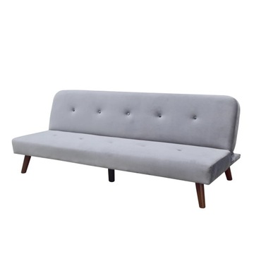 Sofa RINKO sofa 3-osobowa, z funkcją spania, welurowa ciemnoszara 195x81x74
