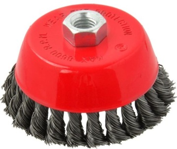 SZCZOTKA DRUCIANA DOCZOŁOWA 100 mm DRUT SKRĘCANY STALOWY