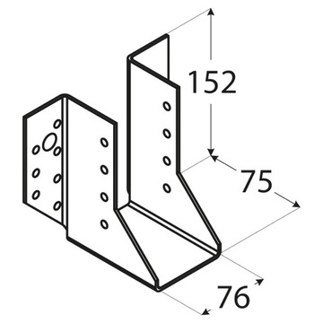 Опора балки подвесного соединителя WB 76/152 WB24 DMX