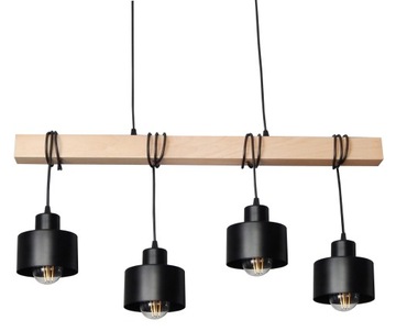 LAMPA WISZĄCA SUFITOWA PLAFON 025-4 LED LOFT DREWNO POKÓJ JADALNIA KUCHNIA