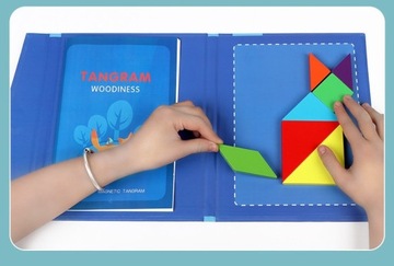 ТАНГРАМ ДЕРЕВЯННАЯ ПАЗЛ МАГНИТНЫЕ БЛОКИ