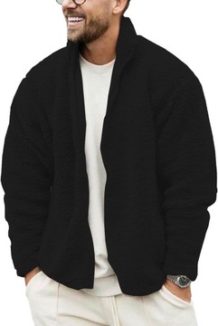 Męska bluza z kapturem Teddy Fleece Męska kurtka polarowa z podniesionym