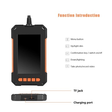 8-миллиметровая промышленная эндоскопическая камера 4,3-дюймовый ЖК-дисплей 1080P HD для осмотра эндоскопа