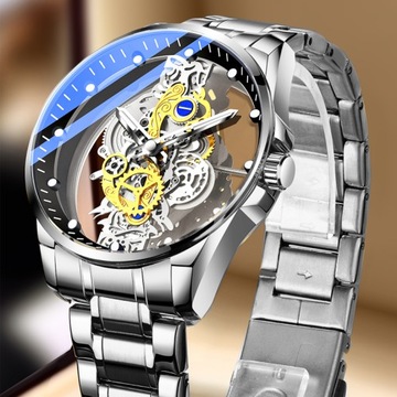 2023 New Men Watch Skeleton Automatic quartz