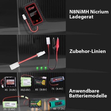 Ładowarka do zestawu akumulatorów Nimh/NiCD N8 ze złączem Tamiya