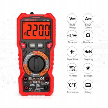 HABOTEST HT118C Цифровой мультиметр Ручной диапазон
