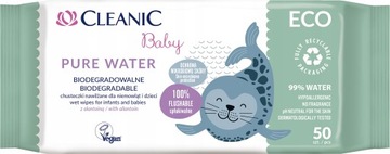 Cleanic Eco Pure Baby Chusteczki nawilżane dla dzieci 99% wody