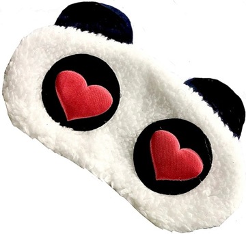 OPASKA NA OCZY MASKA DO SPANIA SNU RELAKSU PANDA PLUSZOWA OLDMAN NA GUMCE