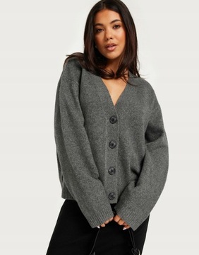 Nelly NG5 lxj ROZPINANY SWETER OVERSIZE GUZIKI V NECK M