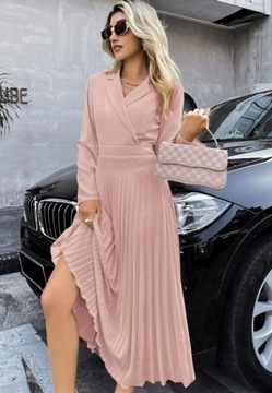 SHEIN SUKIENKA PLISOWANA RÓŻOWA ELEGANCKA S 1VŹE