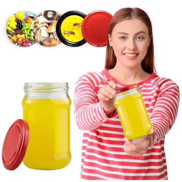 48x Słoik 315ml SŁOIKI SZKLANE NA DŻEM MIÓD PRZETWORY + ZAKRĘTKA Fi66