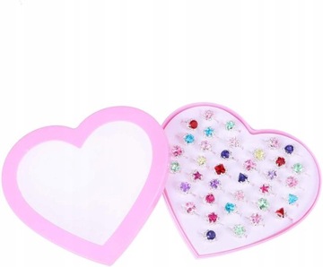 36 РЕГУЛИРУЕМЫХ КОЛЬЦО ПРИНЦЕССА + КОРОБКА-СЕРДЦЕ золото с глазком