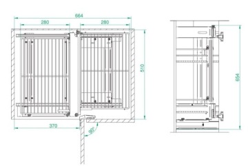 Угловой Magic Comfort Classic 800 корзина ЛЕВ графит