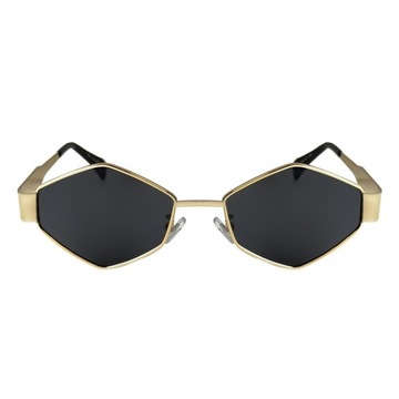 OKULARY PRZECIWSŁONECZNE DAMSKIE MODNE VINTAGE BOHO 90s ZŁOTE FILTR UV400