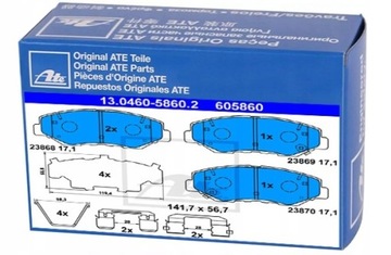 КОЛОДКІ ГАЛЬМІВНІ ATE ДО HONDA ДИСТАНЦІЙНИЙ 3.5 