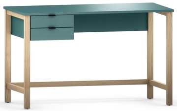 TURKUSOWE Biurko z Szufladami Stelaż DREWNO 120 cm