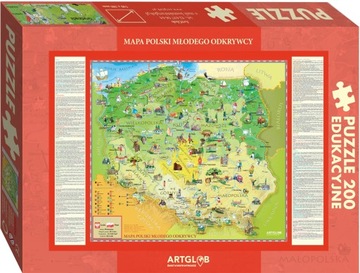 Puzzle dla dzieci z mapą Polski 200 elementów edukacyjne ArtGlobPUZZLE 200