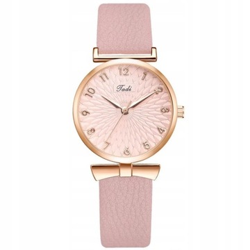 Z119 RÓŻOWY Zegarek DAMSKI Slim Elegancki Rose