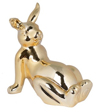 KRÓLIK CERAMICZNY ZŁOTY LEŻĄCY WIELKANOC DUŻY