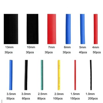 ТЕРМОУСАДОЧНЫЕ ТРУБКИ ФУТБОЛКА 850 ШТ. В КОРОБКЕ 12