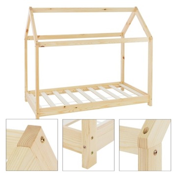 Детская кроватка с балдахином и каркасом 80х160 см Натуральный