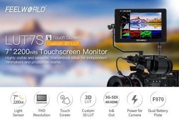 Монитор Feelworld LUT7S 3G-SDI с диагональю 7 дюймов