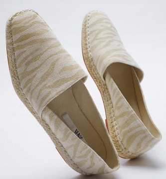 ZARA BEŻOWE WIELOBARWNE ESPADRYLE BUTY JUTY 37