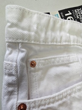 Primark spodnie jeansowe mom białe dziury 44