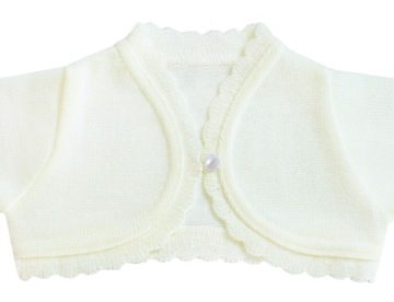 ECRI ecru bolerko sweterek sweter 74cm CHRZEST