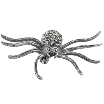 VERSIL broszka pająk pajączek z markazytami SREBRO 925